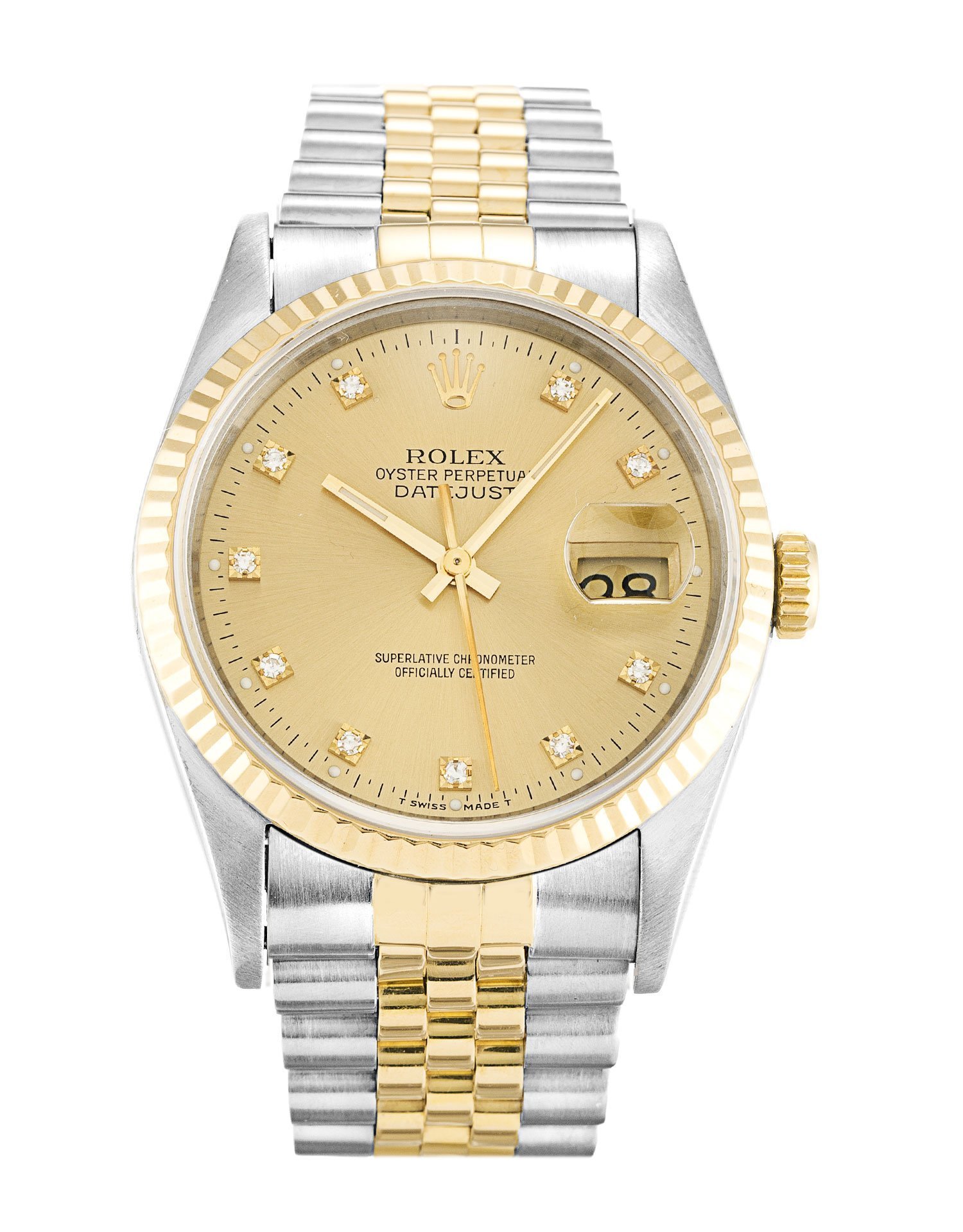 rol€x Datejust Champagne Diamond Dial 16233