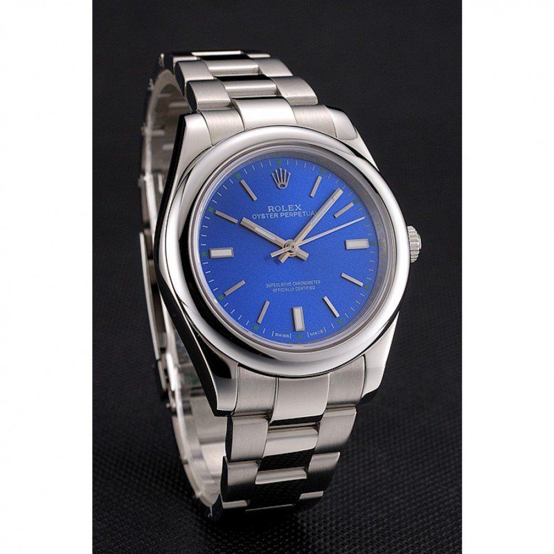 Rolex Oyster Perpetual Blue Dial Stainless Steel Case And Bracelet - Orolen