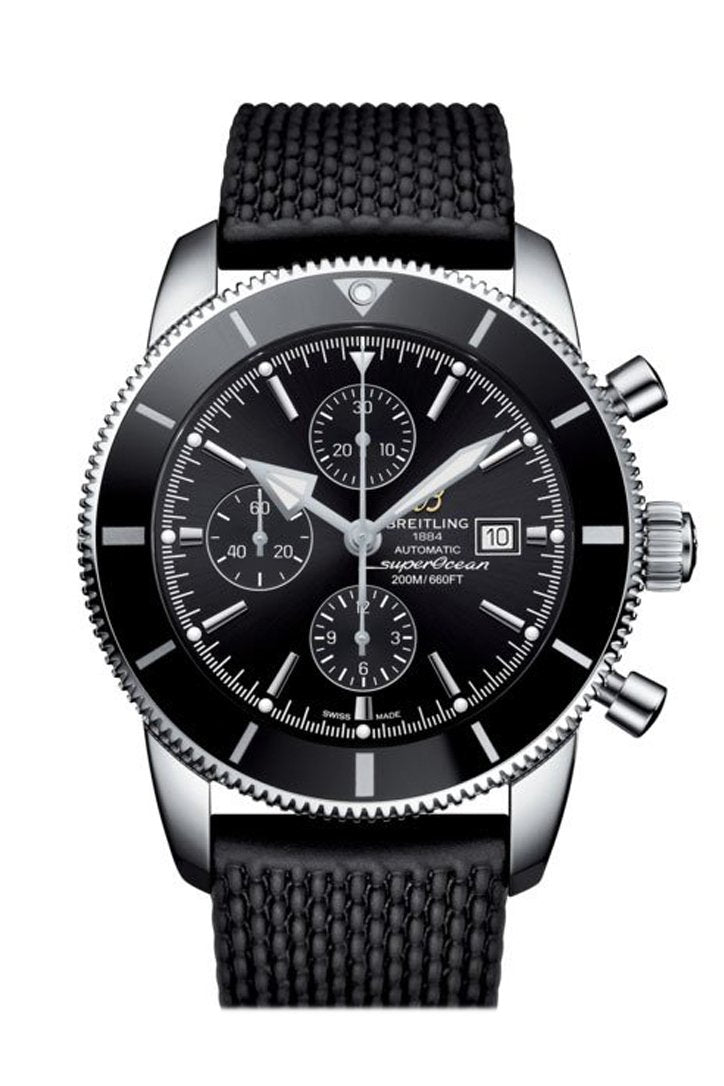BRE!TLING Superocean Heritage II chrono Black Rubber Deployment A1331212