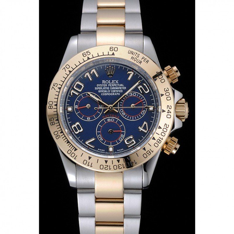 rol€x Cosmograph Daytona Blue Dial Two Tone Stainless Steel Bracelet 1454246