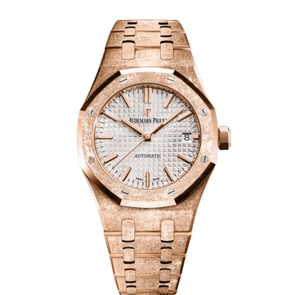 AUDEM@RS P!GUET Royal Oak Frosted Gold, Silver dial, 37mm, 18k Rose gold, 15454OR.GG.1259OR.01