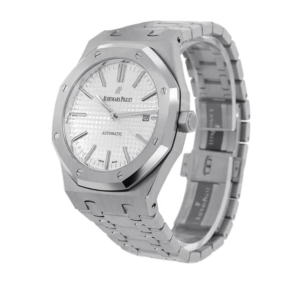 AUDEM@RS P!GUET Royal Oak 41mm Rhodium-Toned Dial Titanium Bracelet Men's Watch