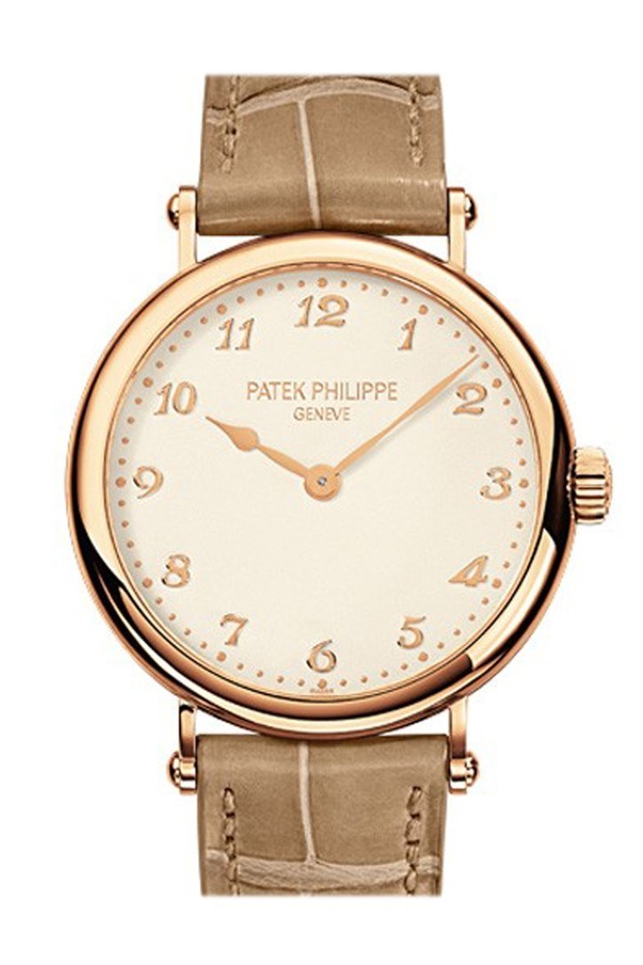PAT€K PHIL!PPE Calatrava Cream Dial 18kt Rose Gold Automatic 34mm Ladies Watch 7200R-001