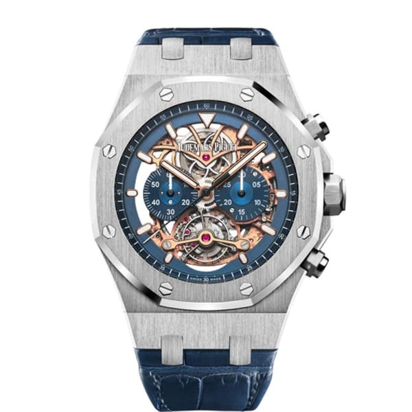 AUDEM@RS P!GUET Royal Oak Tourbillon Chronograph Openworked Ref. # 26347PT.OO.D315CR.01