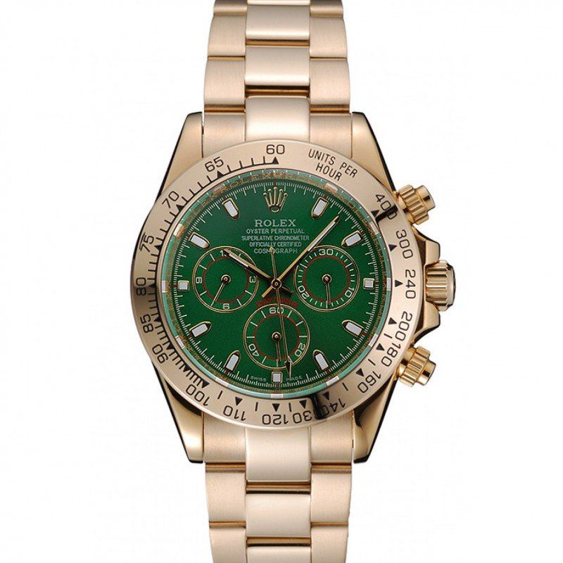 rol€x Cosmograph Daytona Green Dial Rose Gold Case And Bracelet 1454244