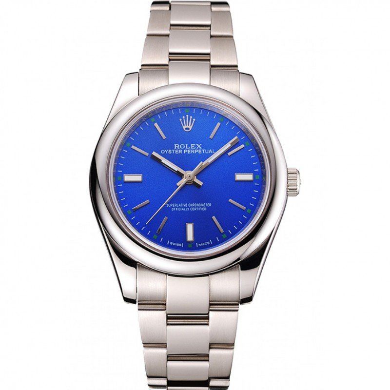 rol€x Oyster Perpetual Blue Dial Stainless Steel Case And Bracelet