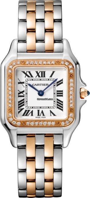 C@RTIER Panth��re 18K Pink Gold & Stainless Steel & Diamonds Ladies Watch, W3PN0007