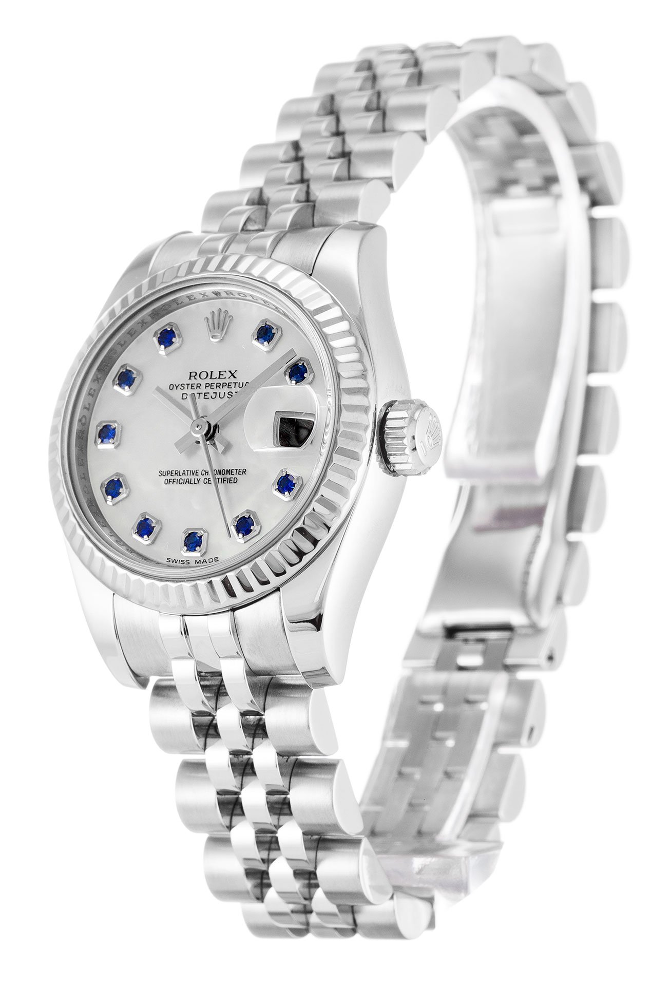 rol€x Datejust Lady Pearl-White & Sapphire Dial 179174
