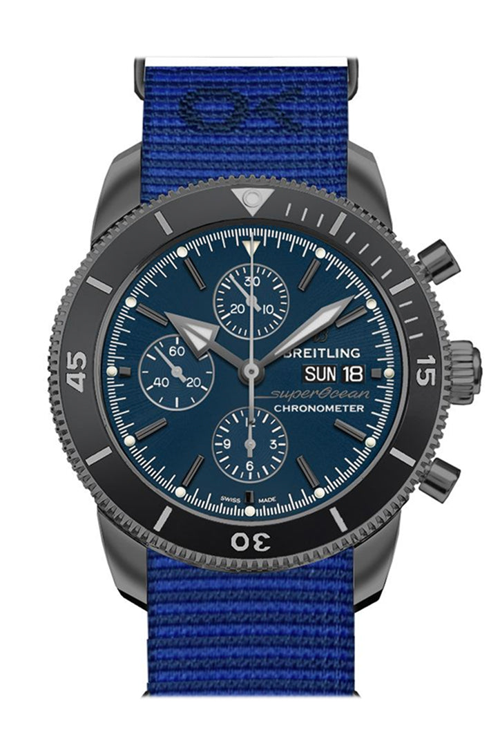 BRE!TLING Superocean Heritage 2 44mm Blue Canvas M133132A1C1W1 C1W1