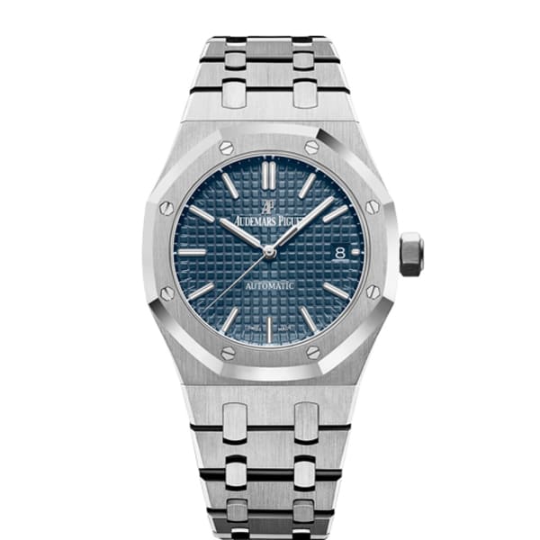 AUDEM@RS P!GUET Royal Oak Selfwinding Blue dial, 37mm, Stainless steel, 15450ST.OO.1256ST.03