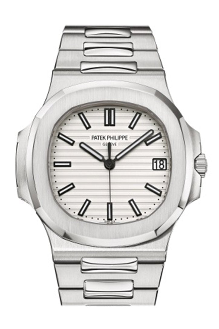 PAT€K PHIL!PPE Nautilus Gold White Dial Mens Watch 5711/1A-011