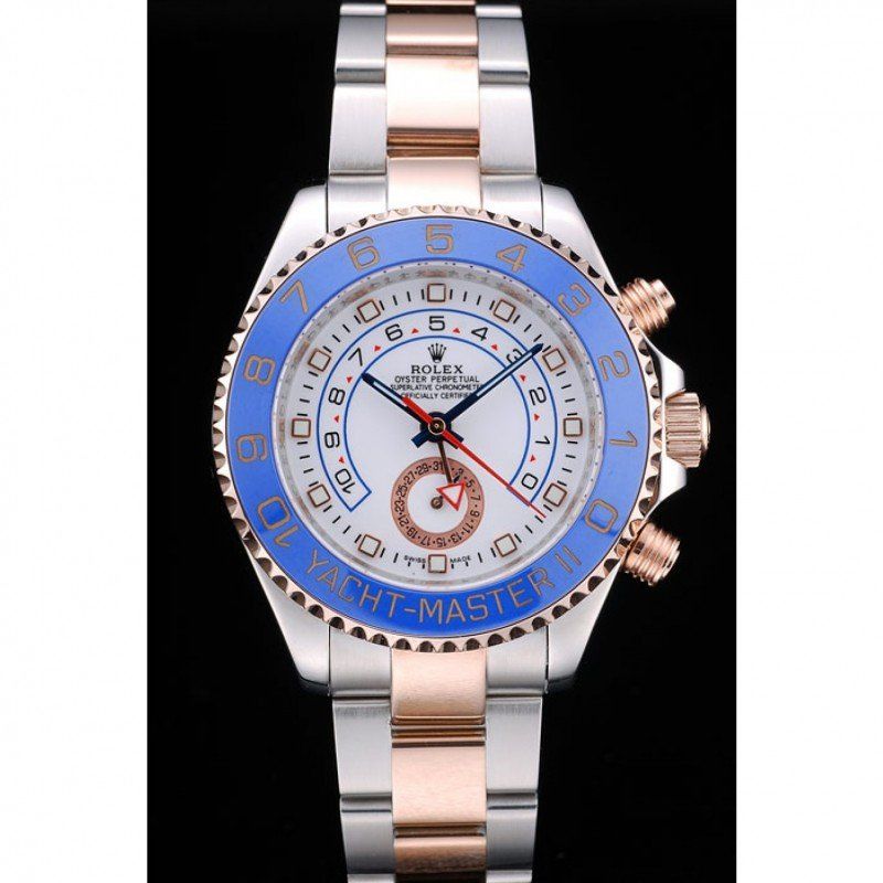 rol€x Yacht-Master Blue Ceramic Bezel White Dial Watch