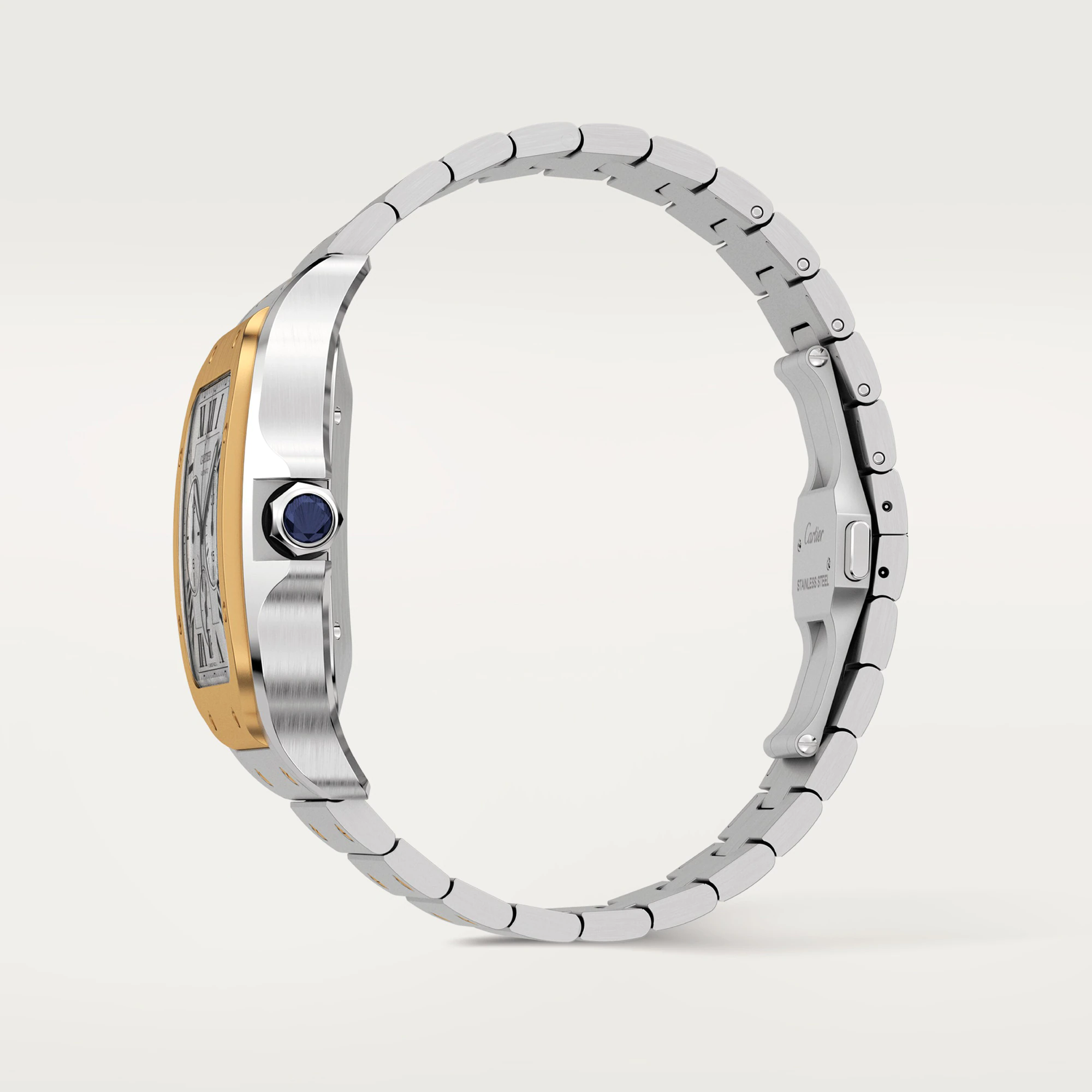 Cartier Santos Stainless Steel & 18K Yellow Gold Men��s Watch, W2SA0006 - Orolen