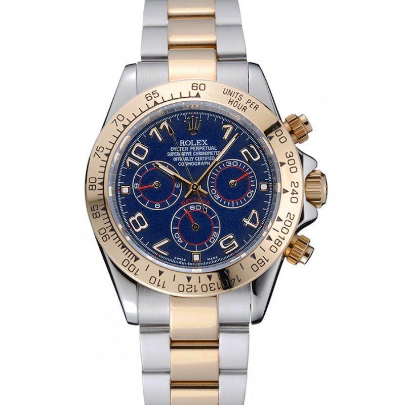 rol€x Cosmograph Daytona Blue Dial Two Tone Stainless Steel Bracelet 1454246