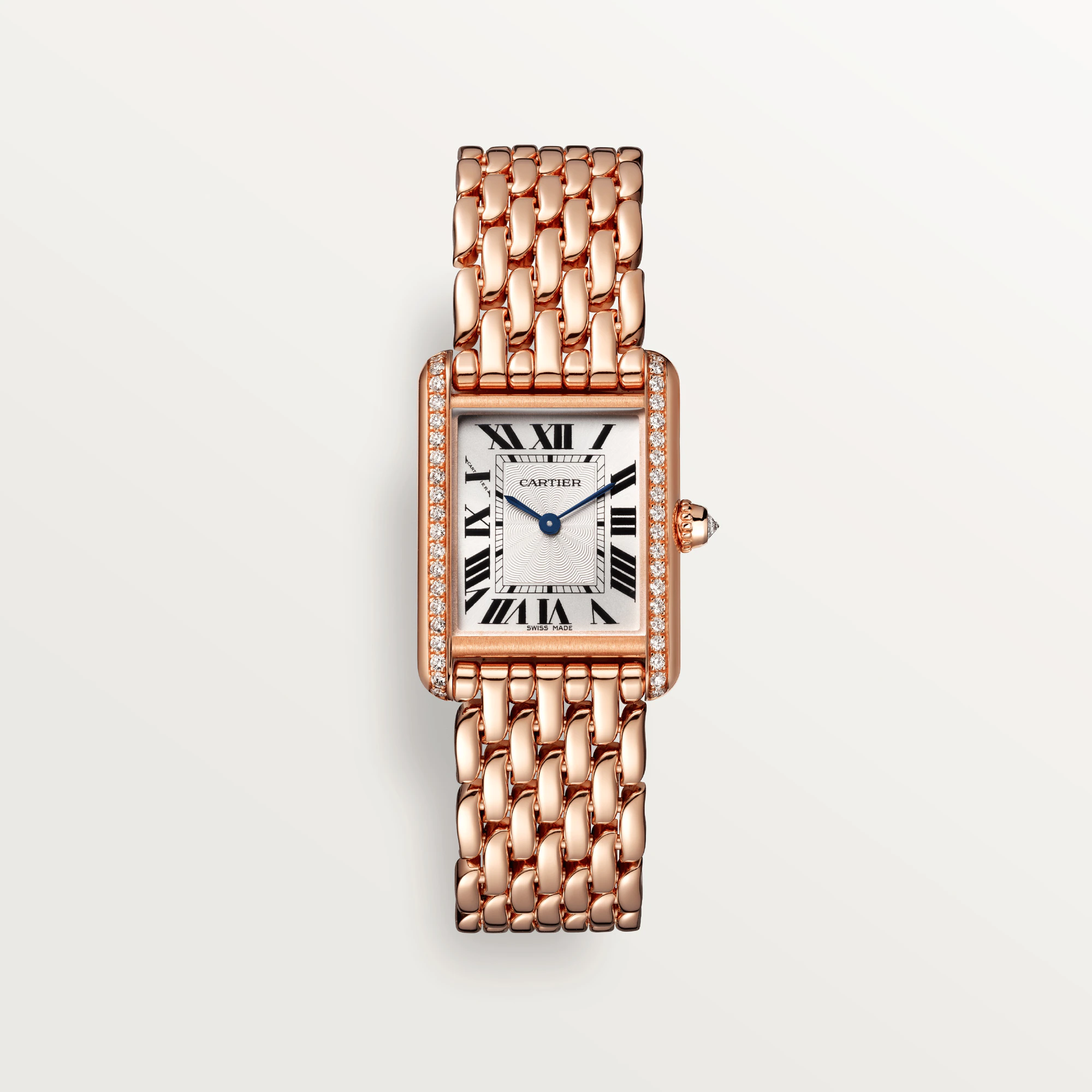 C@RTIER Tank Louis 18K Rose Gold & Diamonds Ladies Watch, WJTA0020