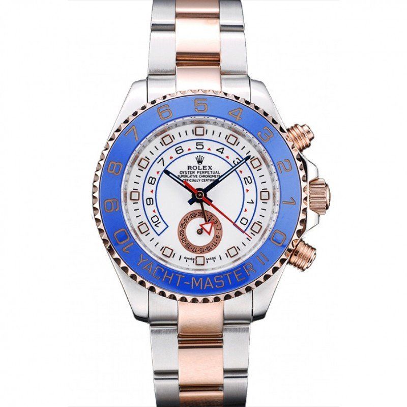 rol€x Yacht-Master Blue Ceramic Bezel White Dial Watch