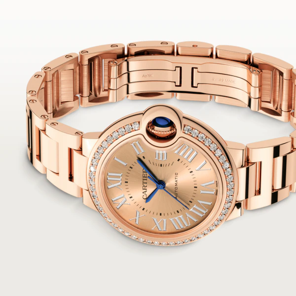 C@RTIER Ballon Bleu 33mm 18K Rose Gold & Diamonds Lady��s Watch, WJBB0077