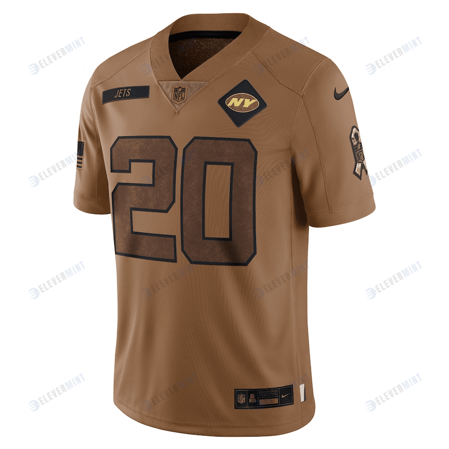 Breece Hall 20 New York Jets 2023 Salute To Service Limited Jersey - Brown