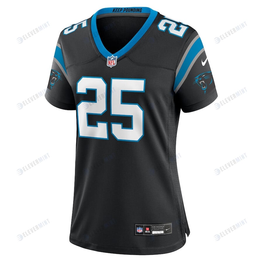 Xavier Woods 25 Carolina Panthers Women's Team Game Jersey - Black