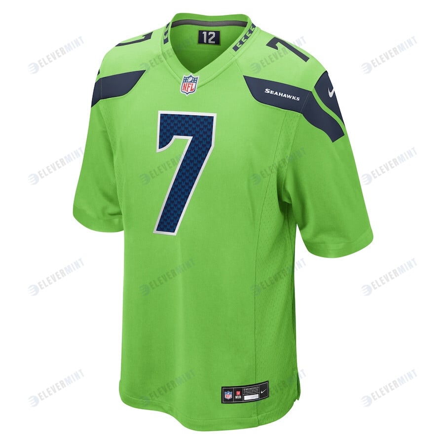 Geno Smith 7 Seattle Seahawks Game Men Jersey - Neon Green
