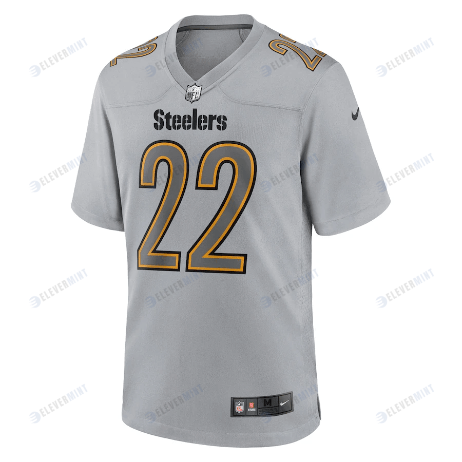 Najee Harris 22 Pittsburgh Steelers Men Atmosphere Fashion Game Jersey - Gray