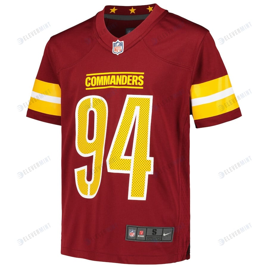 Daron Payne 94 Washington Commanders YOUTH Game Jersey - Burgundy