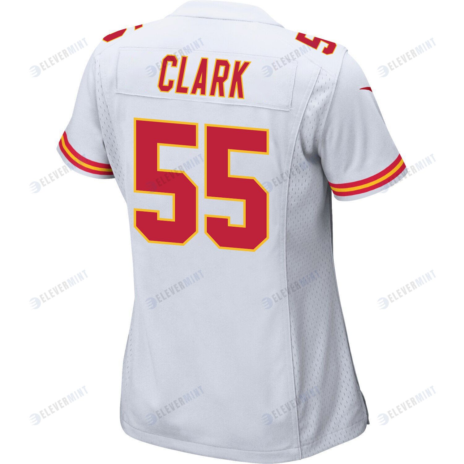Frank Clark 55 Kansas City Chiefs Super Bowl LVII Champions 3 Stars Women Game Jersey - White