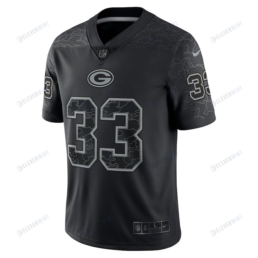 Aaron Jones Green Bay Packers RFLCTV Limited Jersey - Black