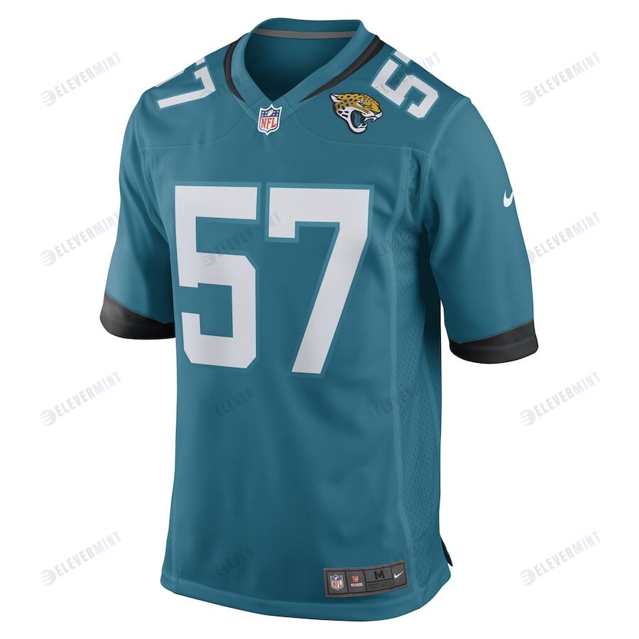 Caleb Johnson 57 Jacksonville Jaguars Men's Game Jersey - Teal