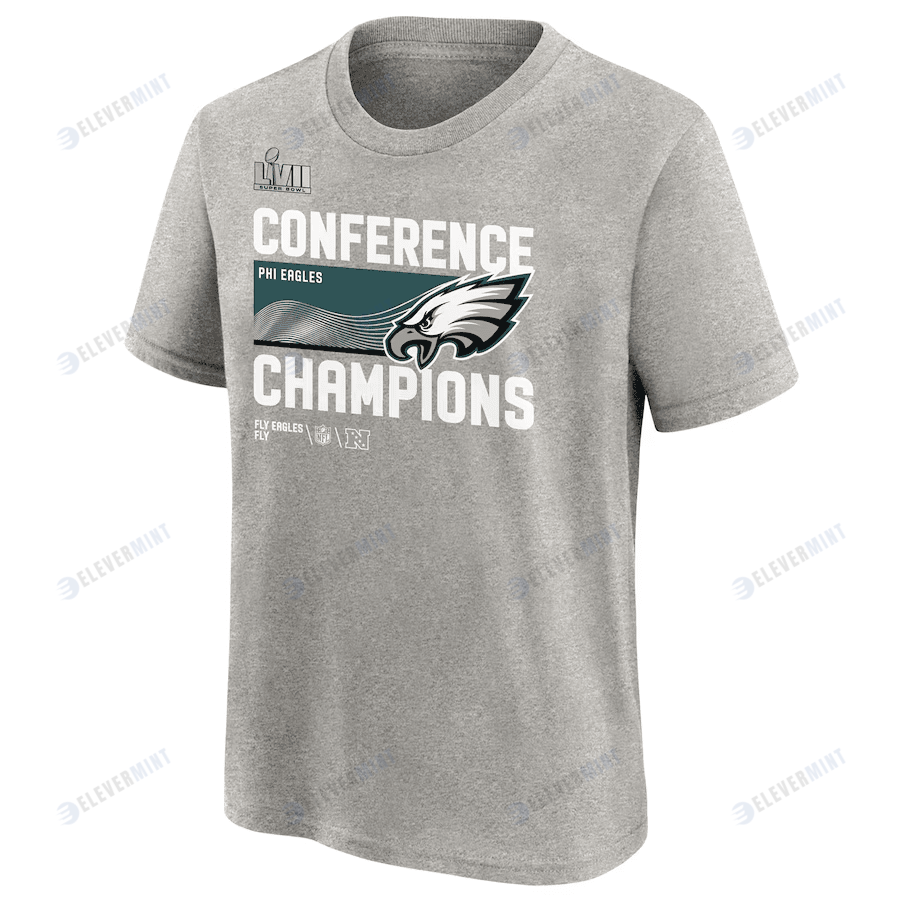 Philadelphia Eagles Youth 2022 NFC Champions Locker Room Trophy Collection T-Shirt - Gray