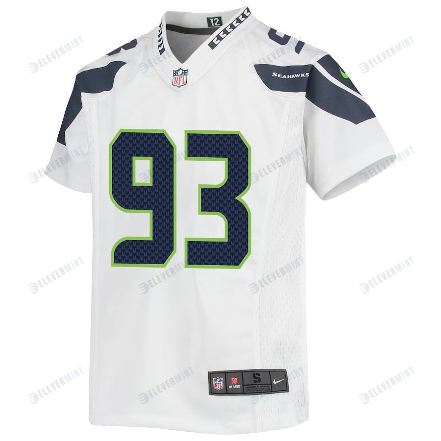 Dre’mont Jones 93 Seattle Seahawks Game Youth Jersey - White