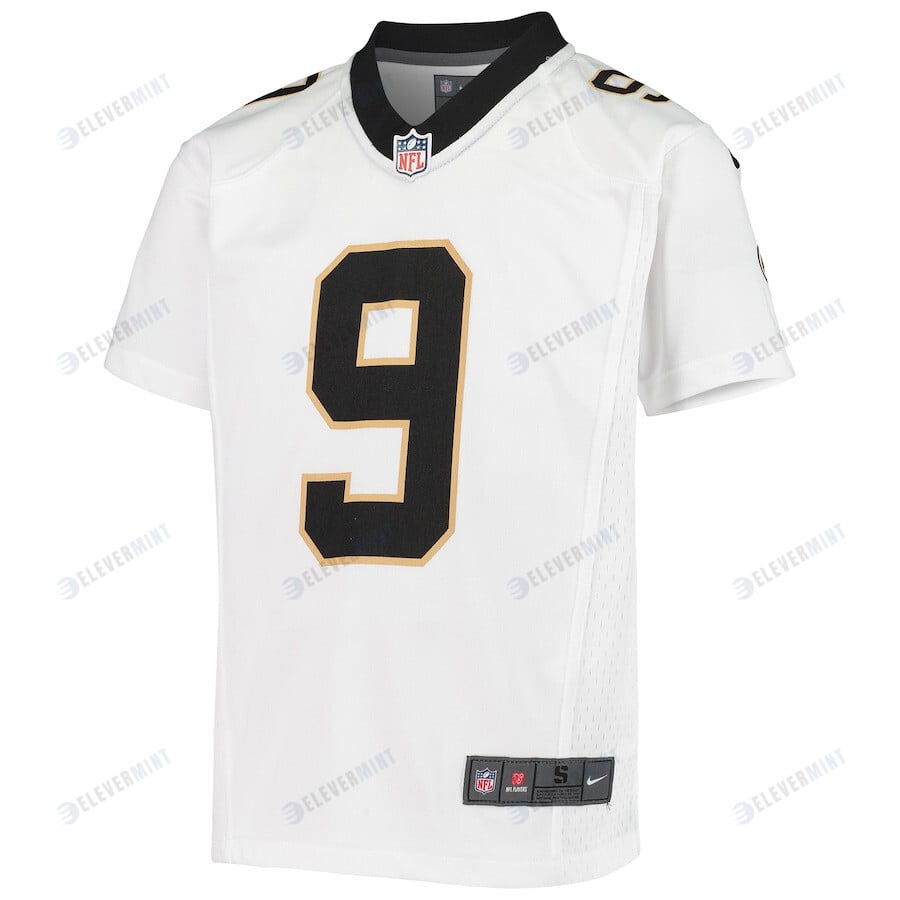 Drew Brees 9 New Orleans Saints YOUTH Game Jersey - White