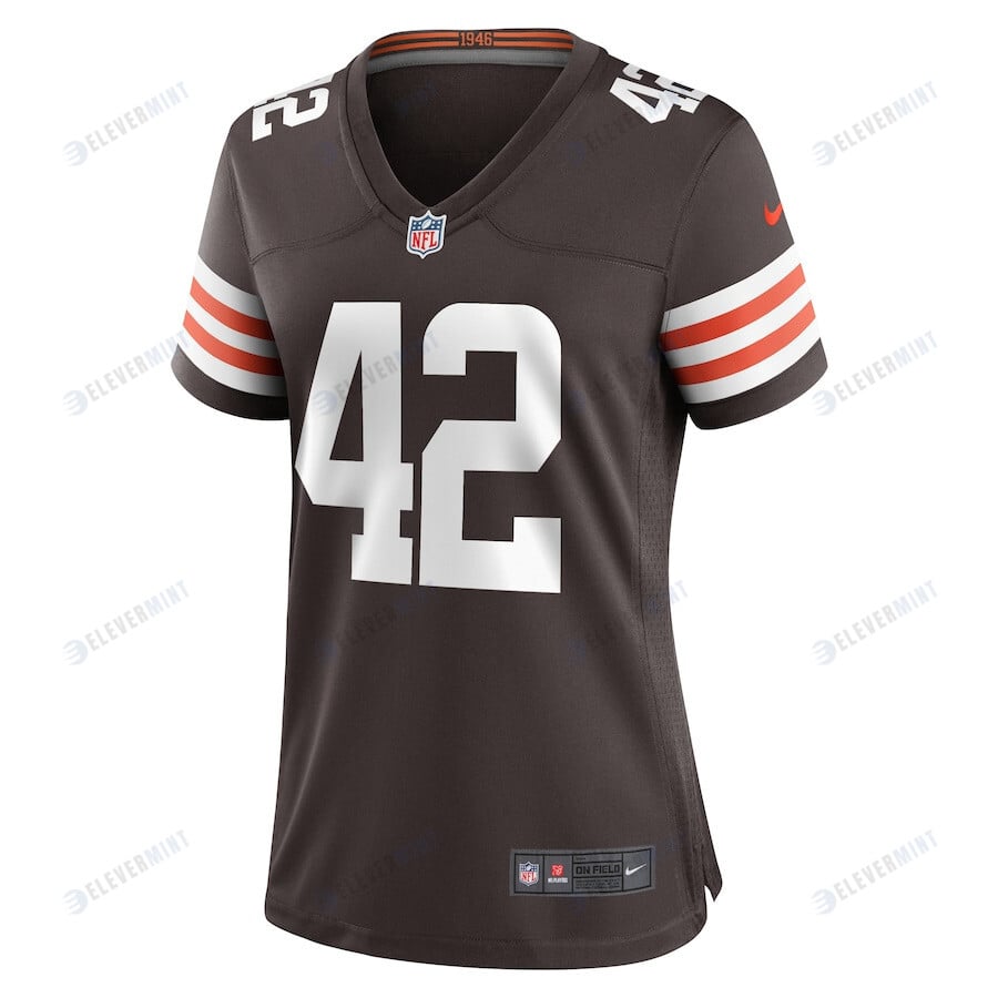 Tony Fields II 42 Cleveland Browns Women's Team Game Player Jersey - Brown