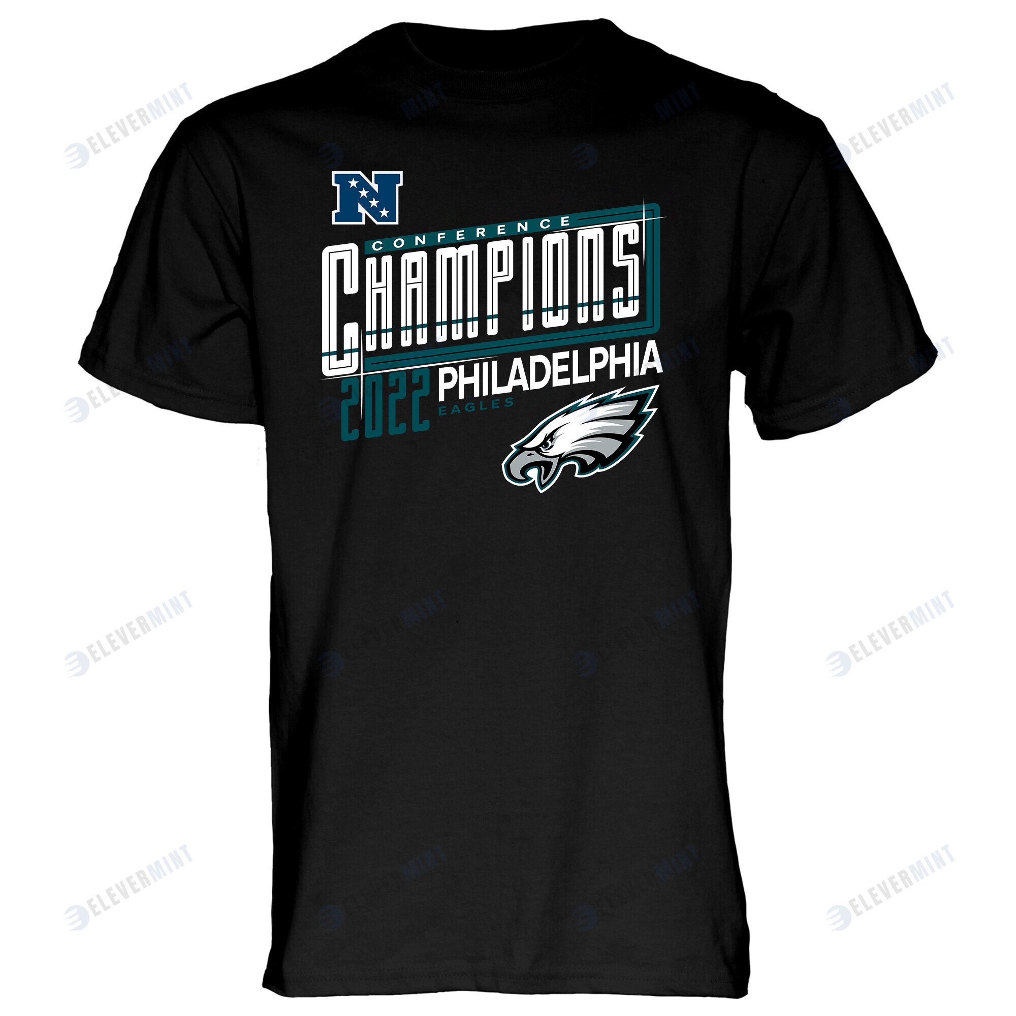 Philadelphia Eagles 2022 NFC Conference Champions Kick T-Shirt - Black