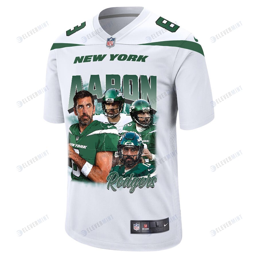 Aaron Rodgers 8 New York Jets Rocket Arm Game Jersey - Men, White