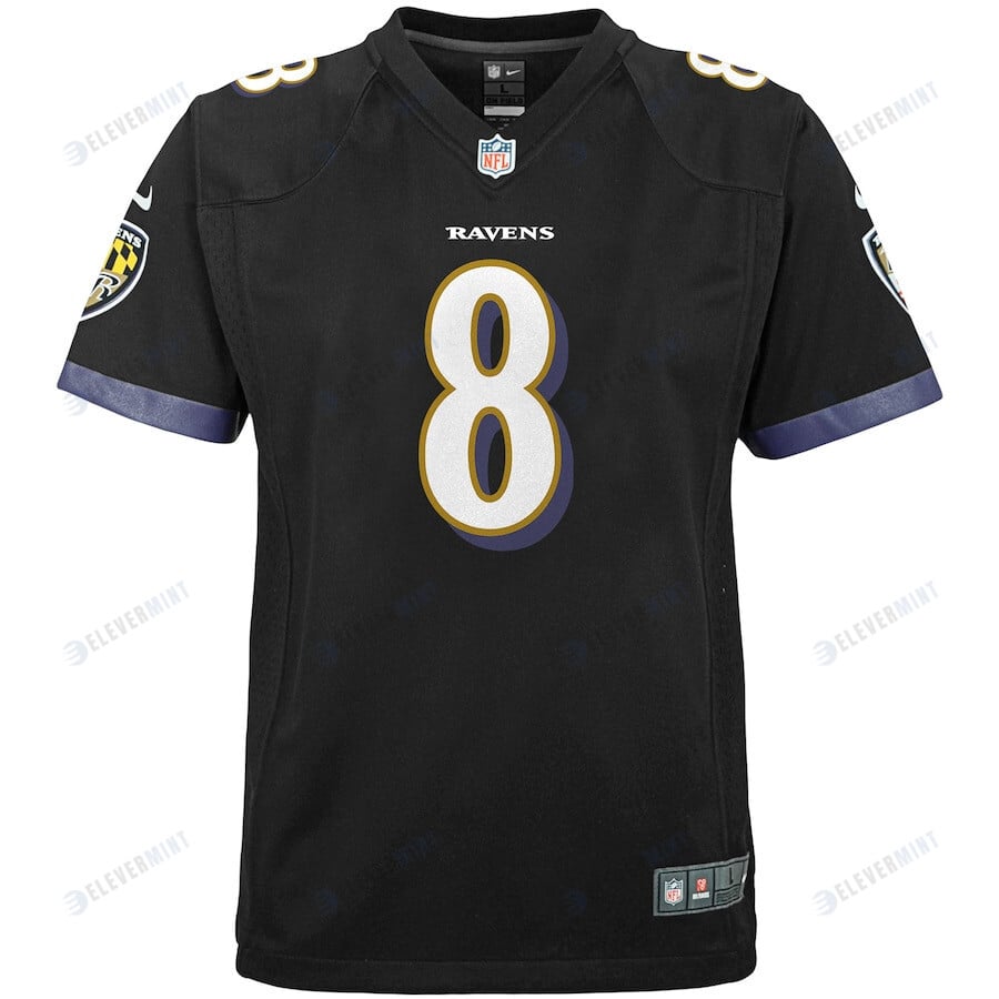 Lamar Jackson 8 Baltimore Ravens Youth Game Jersey - Black