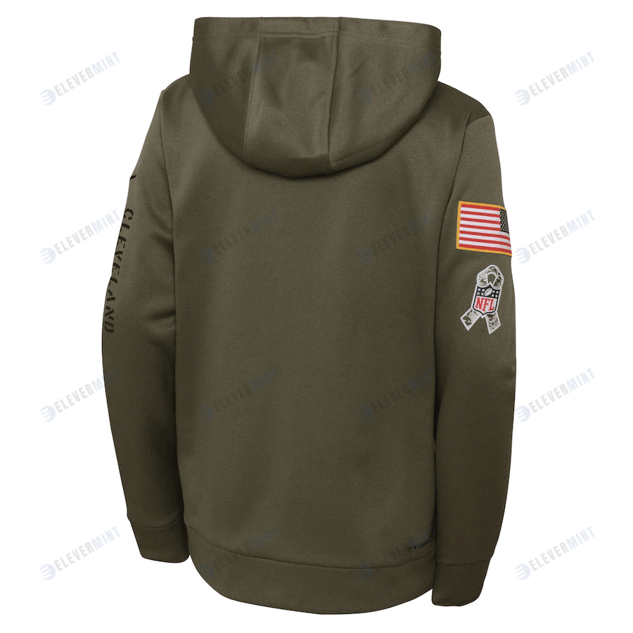 Cleveland Browns 2022 Salute To Service Performance Pullover Hoodie - Olive