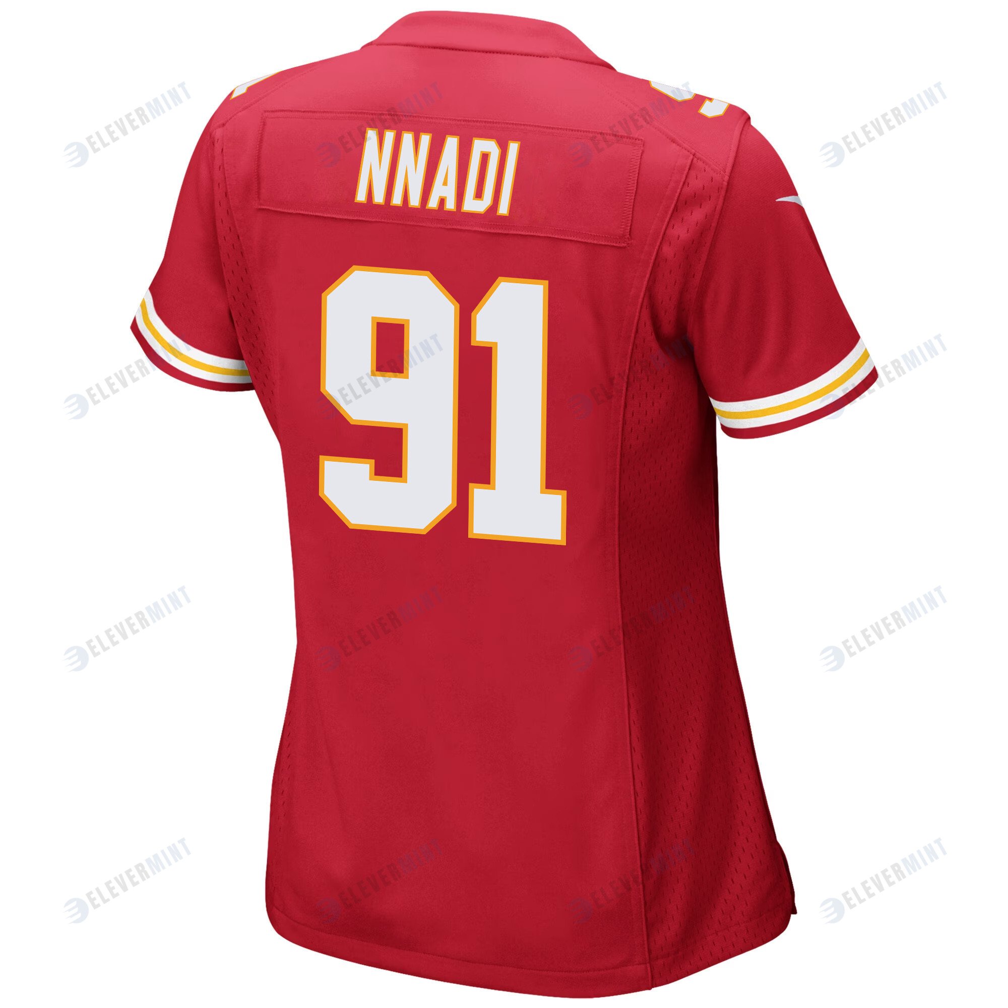 Derrick Nnadi 91 Kansas City Chiefs Super Bowl LVII Champions 3 Stars Women Game Jersey - Red