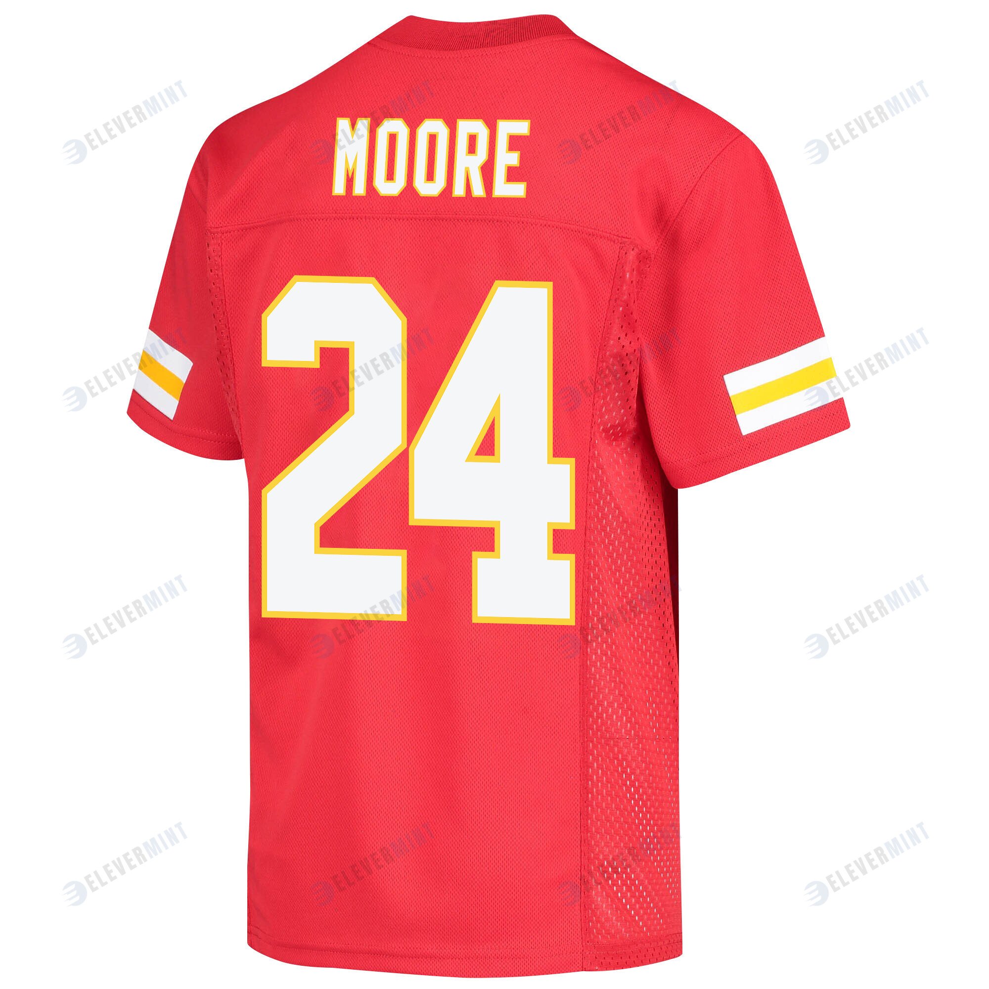 Skyy Moore 24 Kansas City Chiefs Super Bowl LVII Champions 3 Stars Youth Game Jersey - Red