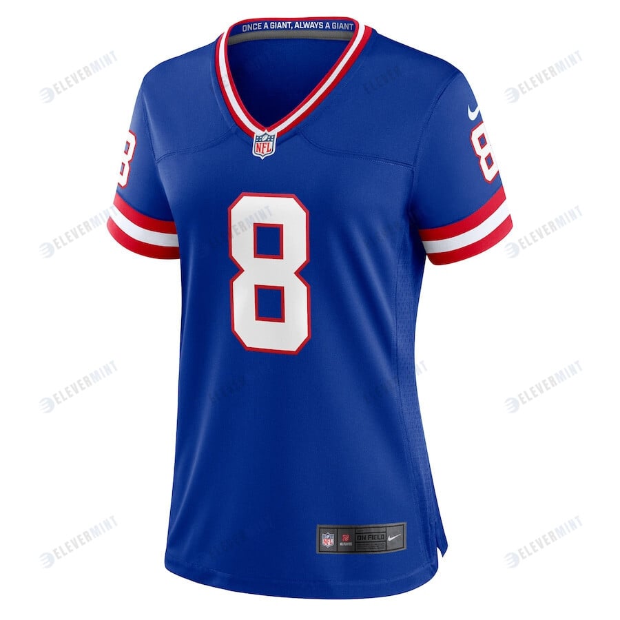 Daniel Jones 8 New York Giants Women Classic Game Jersey - Royal
