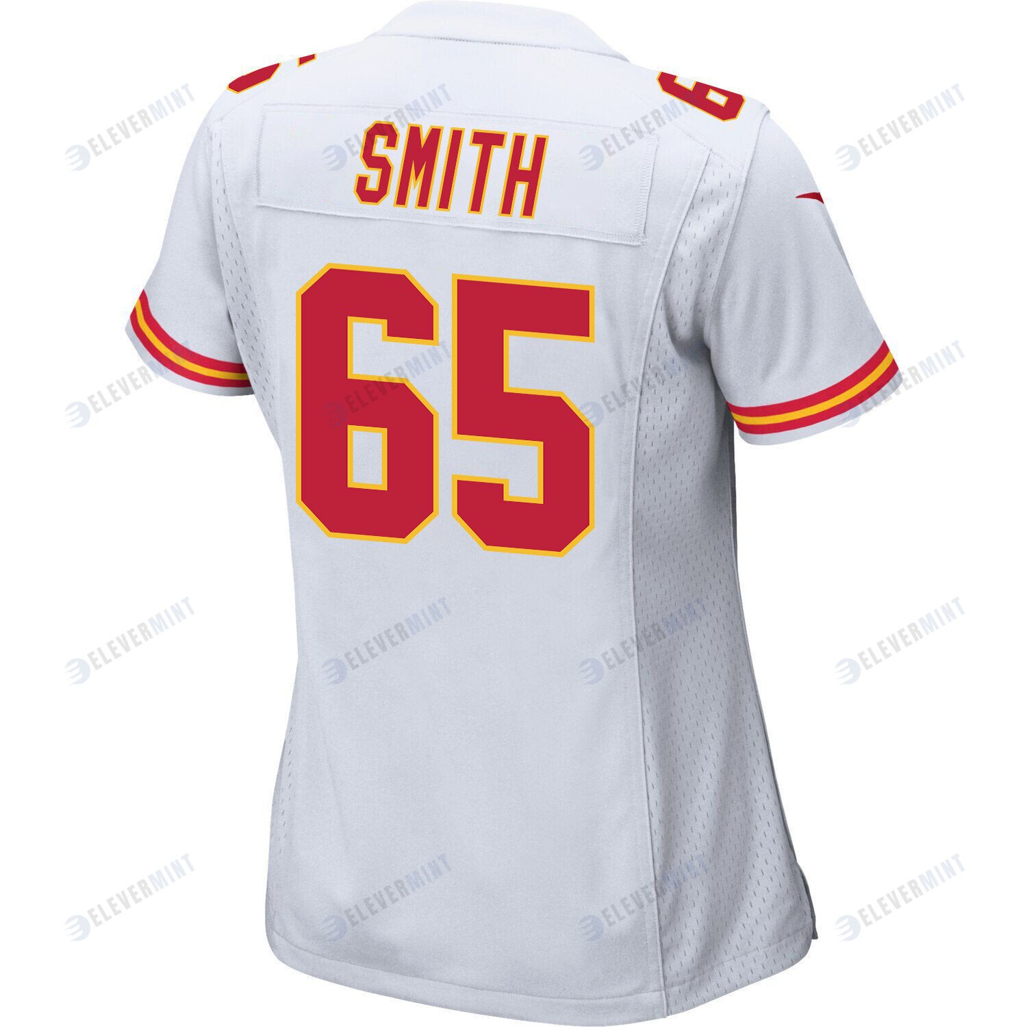Trey Smith 65 Kansas City Chiefs Super Bowl LVII Champions 3 Stars Women Game Jersey - White