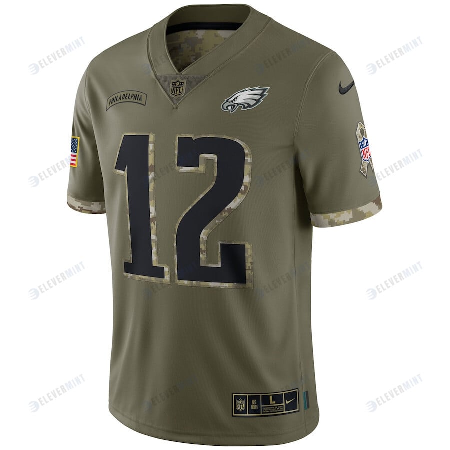 Randall Cunningham Philadelphia Eagles 2022 Salute To Service Retired Player Limited Jersey - Olive