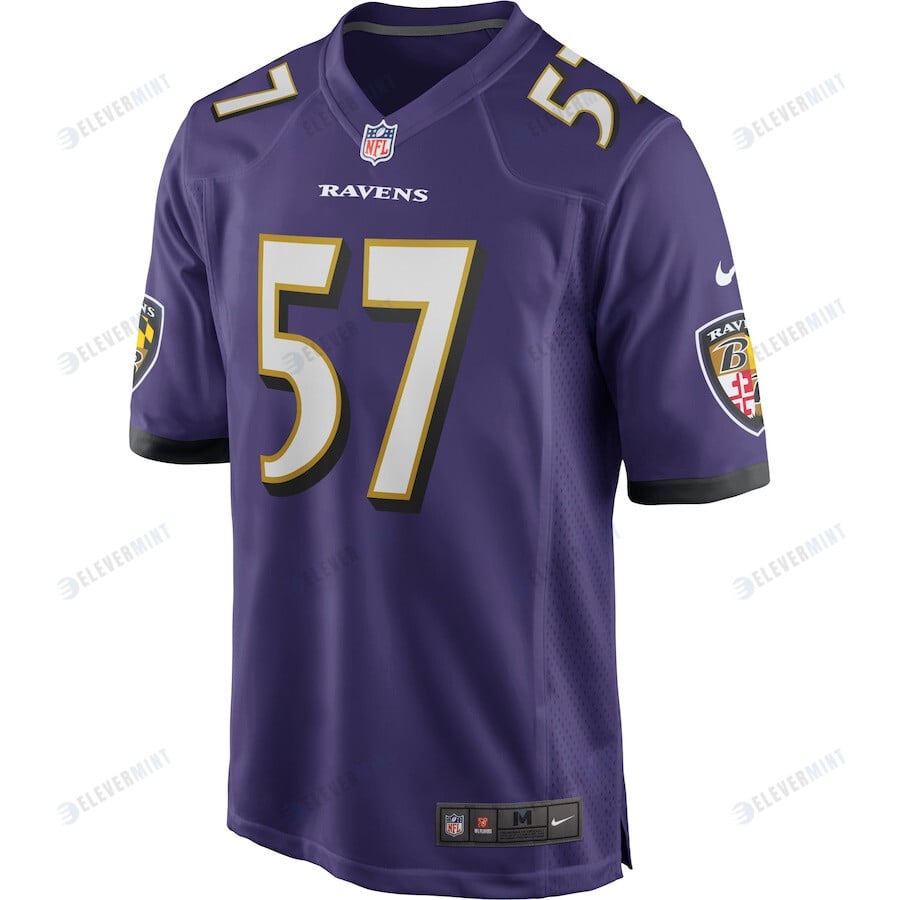 Bart Scott 57 Baltimore Ravens Men Game Retired Jersey - Purple
