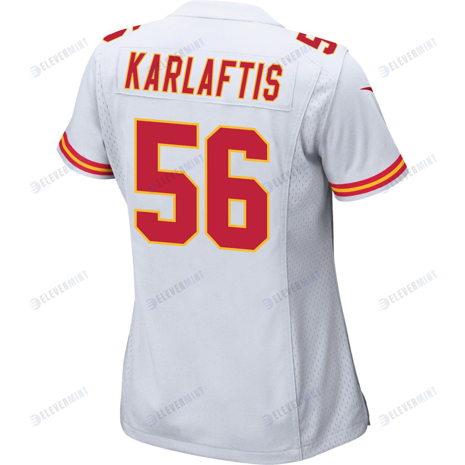George Karlaftis 56 Kansas City Chiefs Super Bowl LVII Champions 3 Stars Women Game Jersey - White