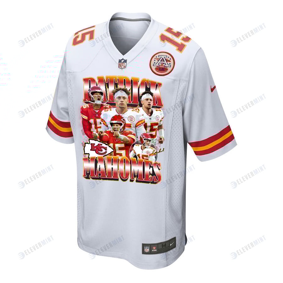 Patrick Mahomes 15 Kansas City Chiefs Red and Gold Reign Game Jersey - Men, White