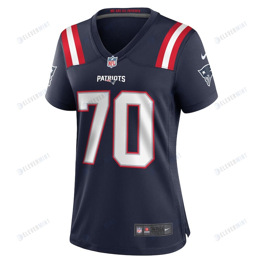 Jeremiah Pharms Jr. 70 New England Patriots Women Team Game Jersey - Navy