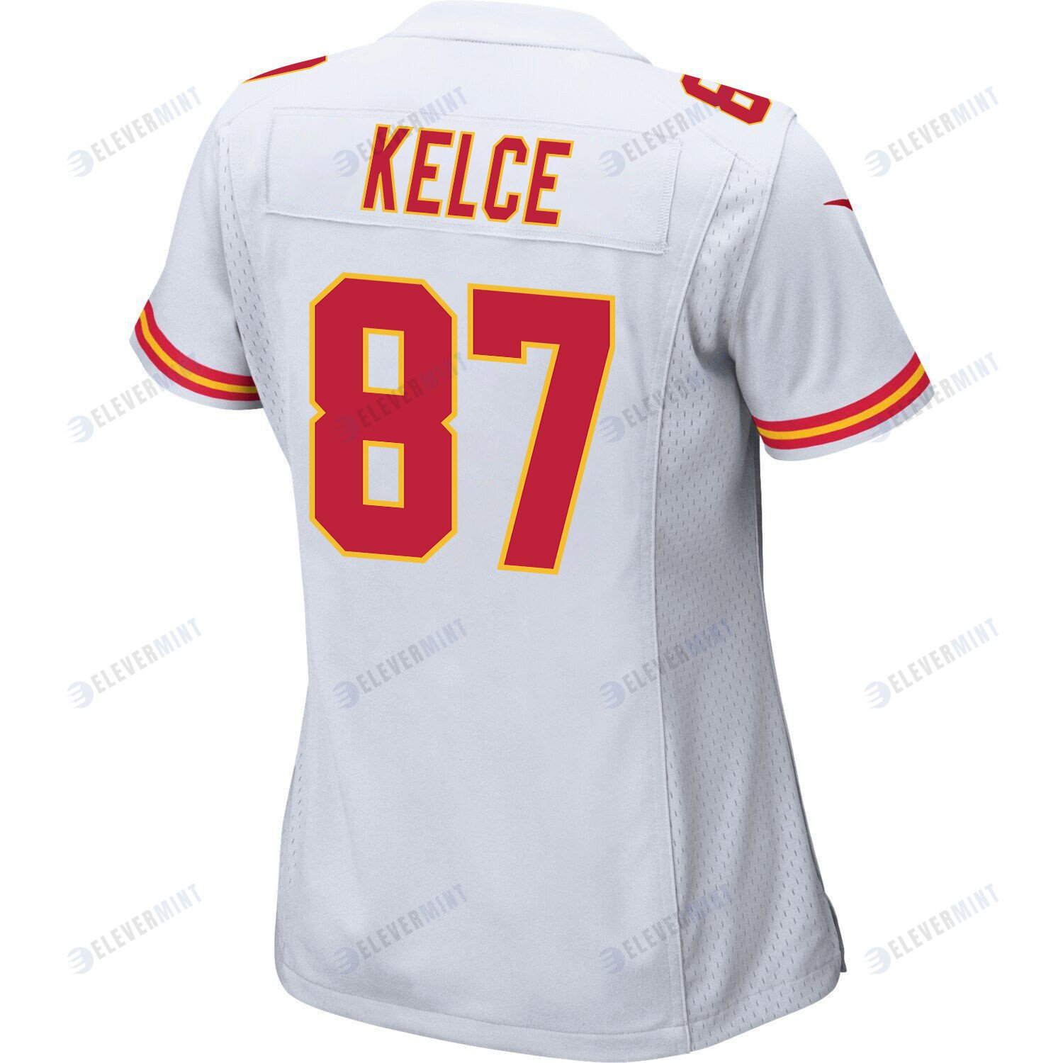 Travis Kelce 87 Kansas City Chiefs Super Bowl LVII Champions 3 Stars Women Game Jersey - White