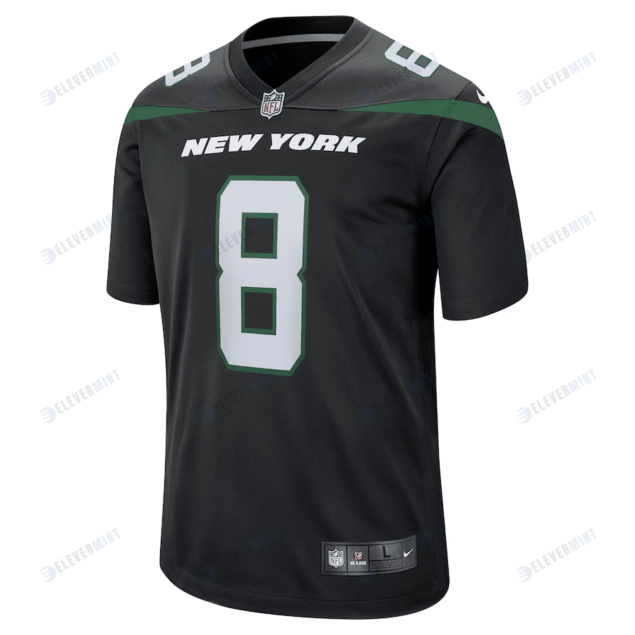Aaron Rodgers 8 New York Jets Men Game Jersey - Black