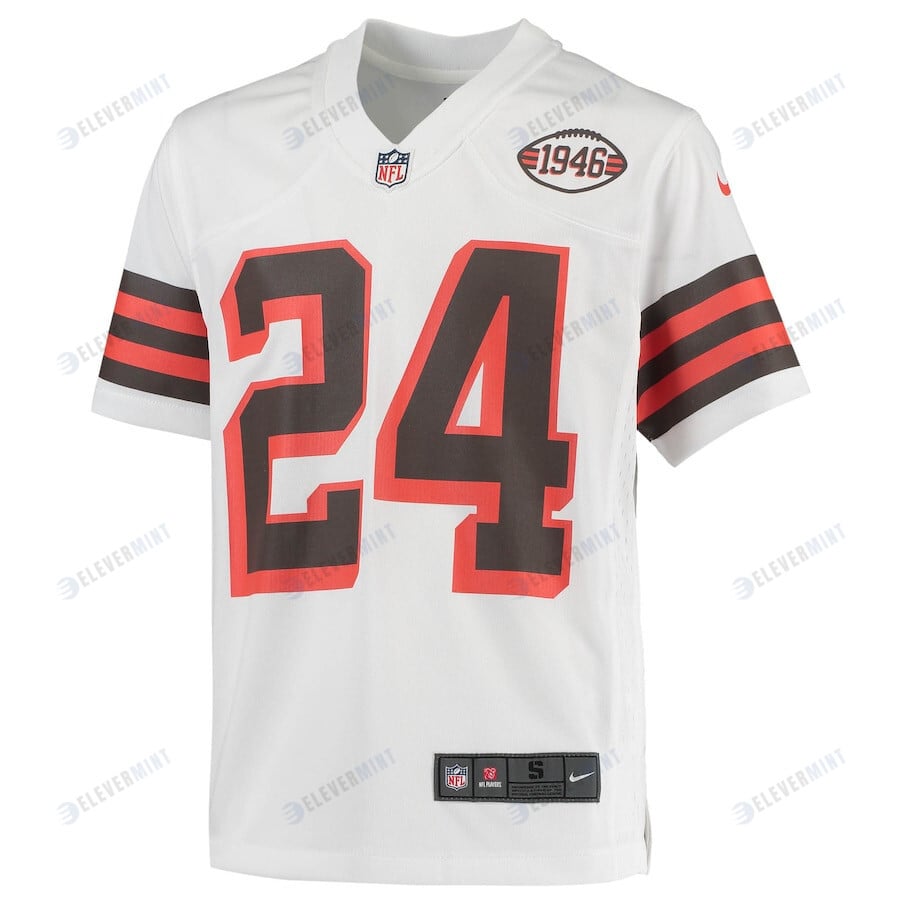 Nick Chubb 24 Cleveland Browns YOUTH Game Jersey - White