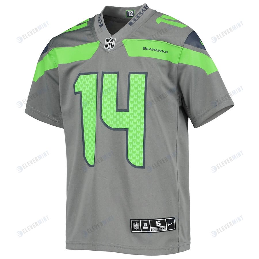 DK Metcalf 14 Seattle Seahawks Youth Inverted Team Game Jersey - Gray